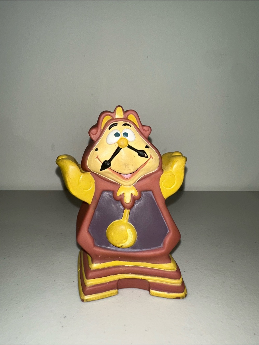 Cogsworth-Inspired Yellow and Brown Kids Toy Clock Figurine